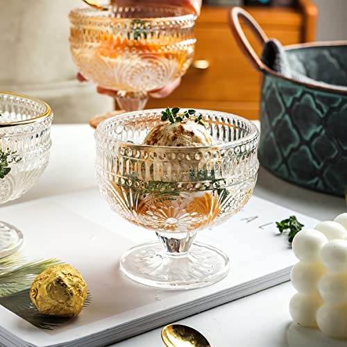 6 Pack Glass Dessert Bowls, 10 oz Mini Trifle Bowls, Glass Serving Bowls for gallery