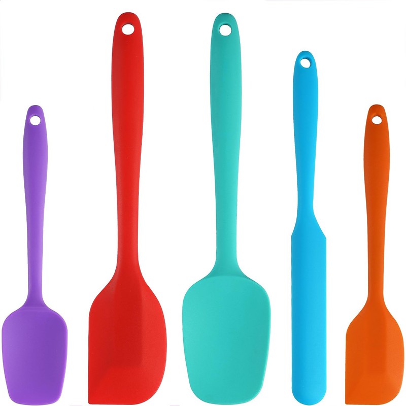 5 Piece Silicone Spatula Set – Rubber Spatula – 600°F Heat Resistant Baking