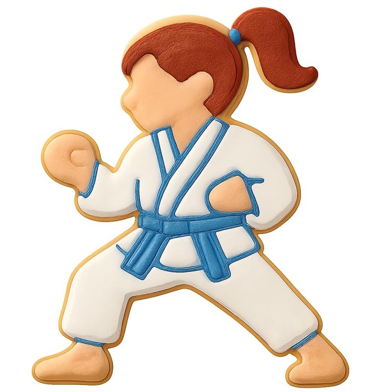 Karate Girl in Ready Stance Cookie Cutter & Stamp, Fondant & Clay - 4x3 gallery