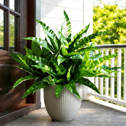 Fake Ferns,Faux Outdoor Plants UV Resistant,3D Real Touch 4Pcs New Pteris Fern