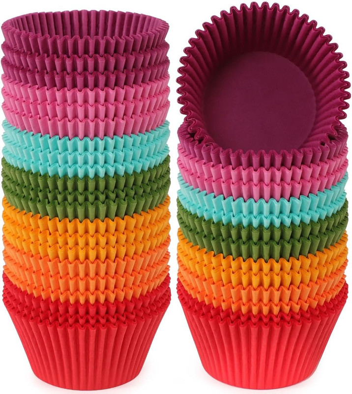 Bright Rainbow Jumbo Cupcake Liners Extra Large Muffin Baking Cups 300-Count, Od gallery