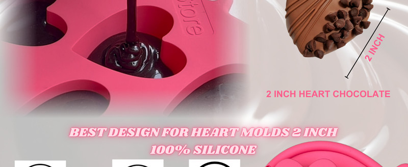 Heart Shaped Cake Pans Heart Silicone Mold for Baking, Large 2 Inches Molds, 10 gallery