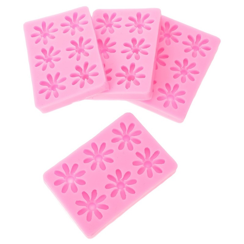 4pcs Silicone Candy Molds For Chocolate Baking Floral Pattern 6 Slots 2.8 cm gallery