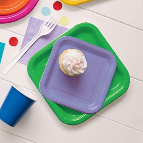 Lavender Solid Square Dessert Plates - 7" (Pack of 16) - Premium Quality - 7", gallery