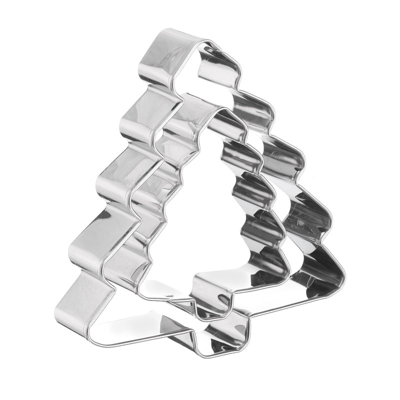 Christmas Trees Cookie Cutter Set Assorted Sizes Stainless Steel Polish