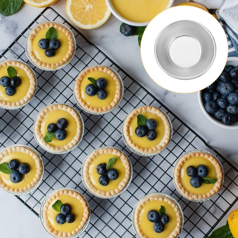 25 Pcs quiche moulds aluminum alloy tart pan Quiche Moulds Egg Tart Pans for gallery