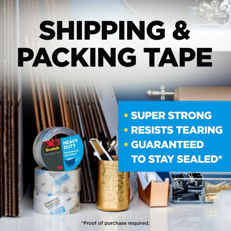 Scotch Heavy Duty Packaging Tape, 1.88 X 54.6 Yd, Designed for Packing gallery