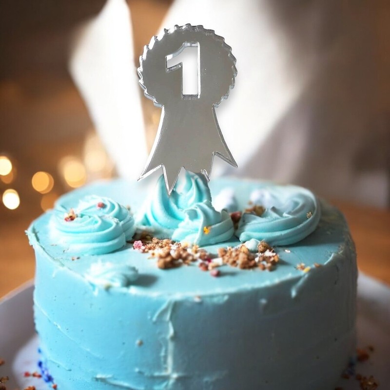 Rosette Shaped Cake & Cupcake Toppers, Many Colours/Sizes & Engraving