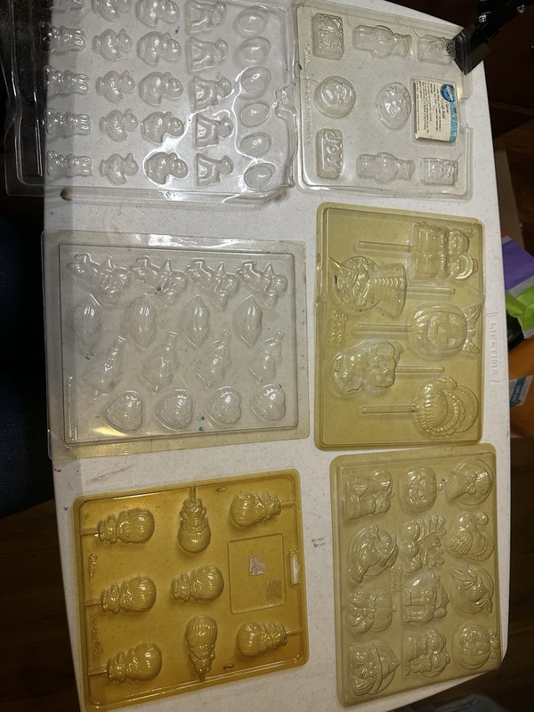 Vintage Wilton & Life of the Party Candy Lollipop Molds Lot of 8 Holiday