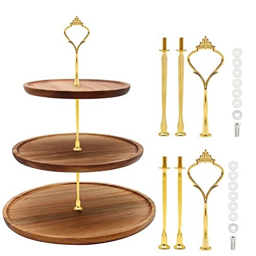 6 Sets Cake Tier Stacking Kit - 3 Tier Stand, Crown Tray, Fruit Tray & Molds gallery