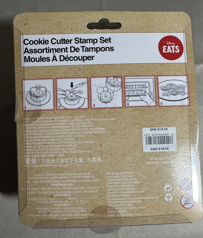 Disney Eats Set of Four Cookie Cutter Stamp Set Mickey Mouse New gallery