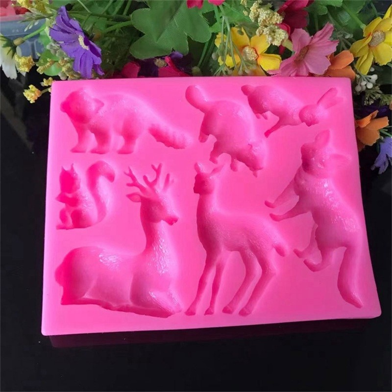 Forest Animals Deer Rabbit Molds Handmade Soap Craft Kitchen Baking Fond Family gallery