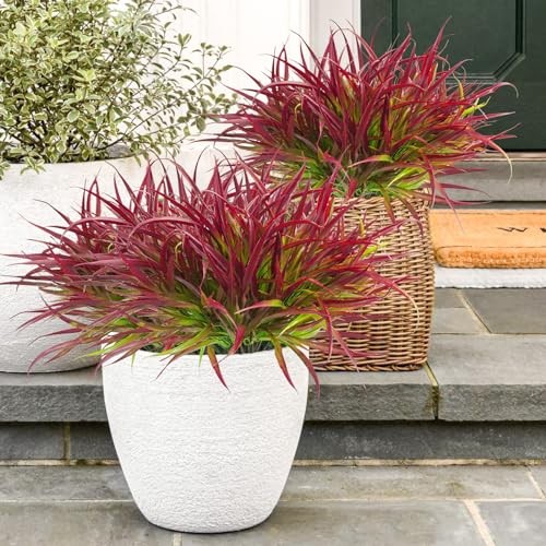 12 Bundles Artificial Outdoor Plants UV Resistant Fake Grass Plants Faux gallery