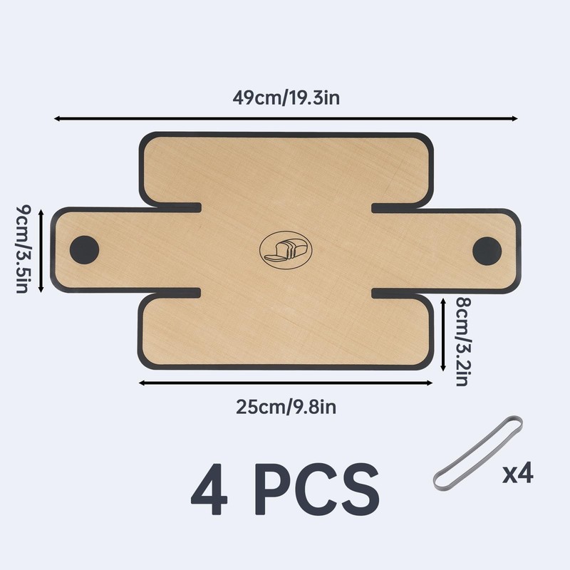 NiHome 4-Pack Silicone Bread Loaf Pan Liners, 19.29"x9.84", Brown 4-pack gallery