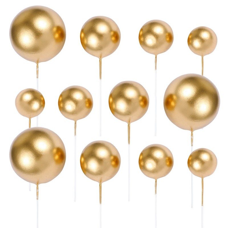20Pcs Golden Cake Decorative Toppers Sturdy Cake Inserts for Wedding Birthday