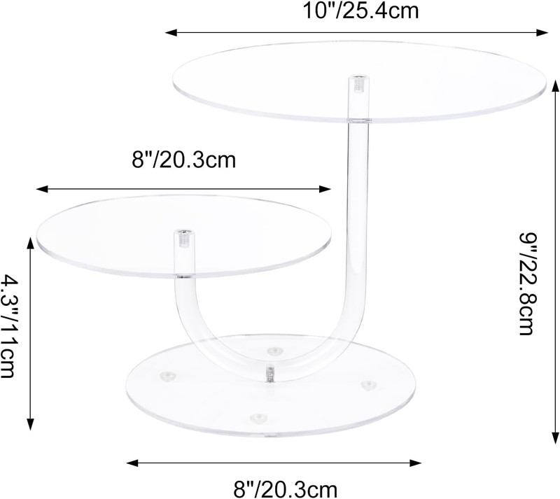 2 Tier Clear Cake Stand Acrylic Cupcake Display Holder Dessert Pastry Tower for gallery