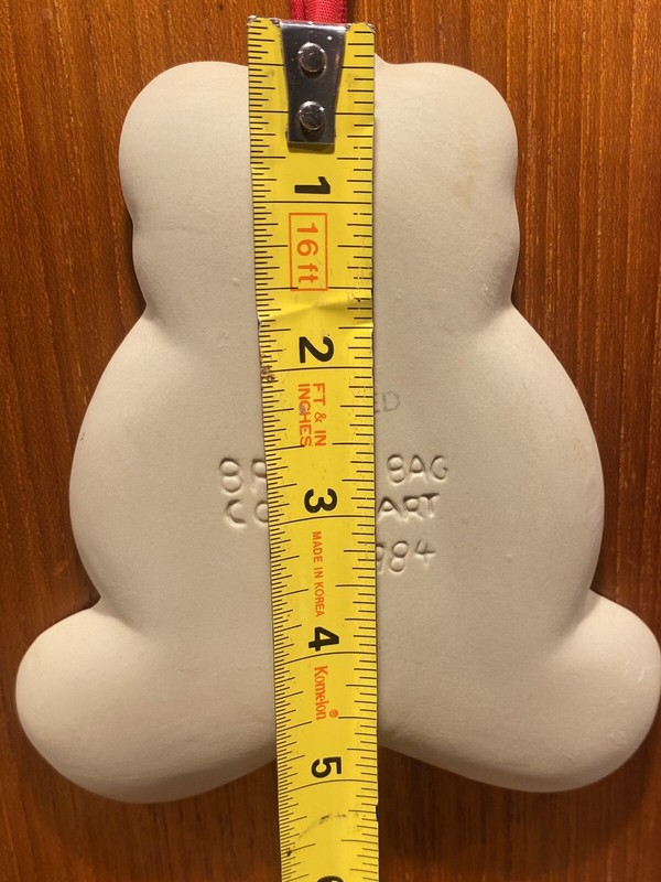 Brown Bag Cookie Mold Art Teddy Bear Stone Press 6” Mold 1984 Vintage gallery