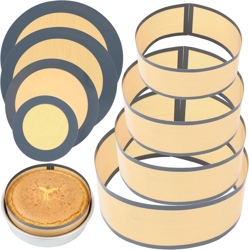 4 Set Silicone Baking Mat for Springform Pan 4/7/9/10 Inch, Prevent Cake From