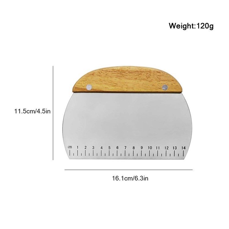 Dough Scraper, Stainless Steel Dough Pastry Scraper Cutter Chopper with Non-S... gallery