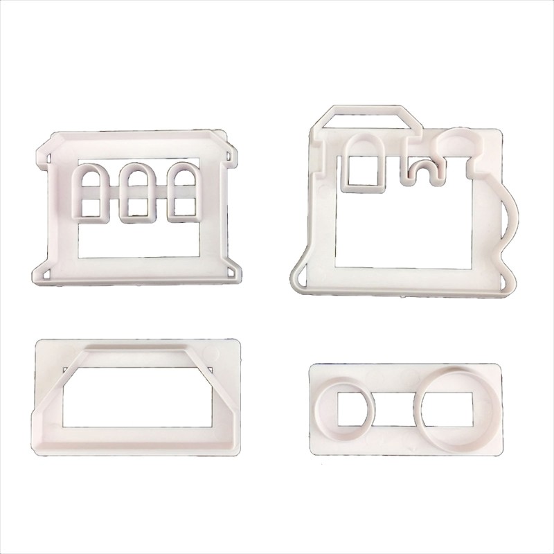 Chocolate Fondant Cake Embosser Cutter Silicone Kitchen Bakeware Train Shaped