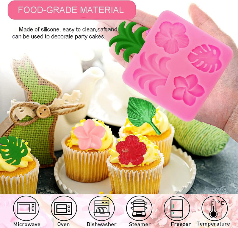 8Pcs Tropical Flowers Leaves Mold, Flower Silicone Chocolate Mold Plumeria Hi... gallery