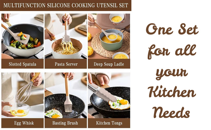 33-Piece Silicone Kitchen Cooking Utensils Set with Holder| Heat-Resistant gallery