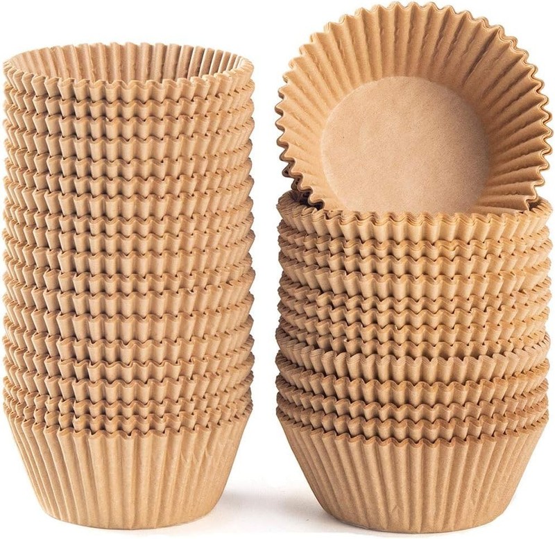 Caperci 500 Count Natural Cupcake Liners Greaseproof Paper Baking Cups