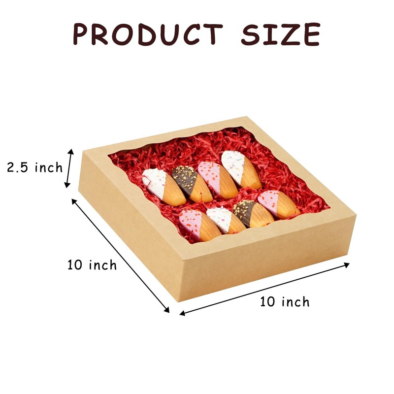20 Pcs Pie Boxes 10x10x2.5 Inch Bakery Boxes Cookie Box with Window for Treat... gallery