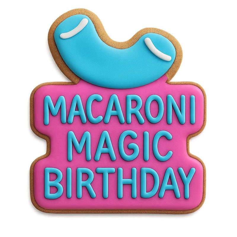 Macaroni Magic Birthday Cookie Cutter & Stamp, Fondant & Clay - 4x3.6 gallery