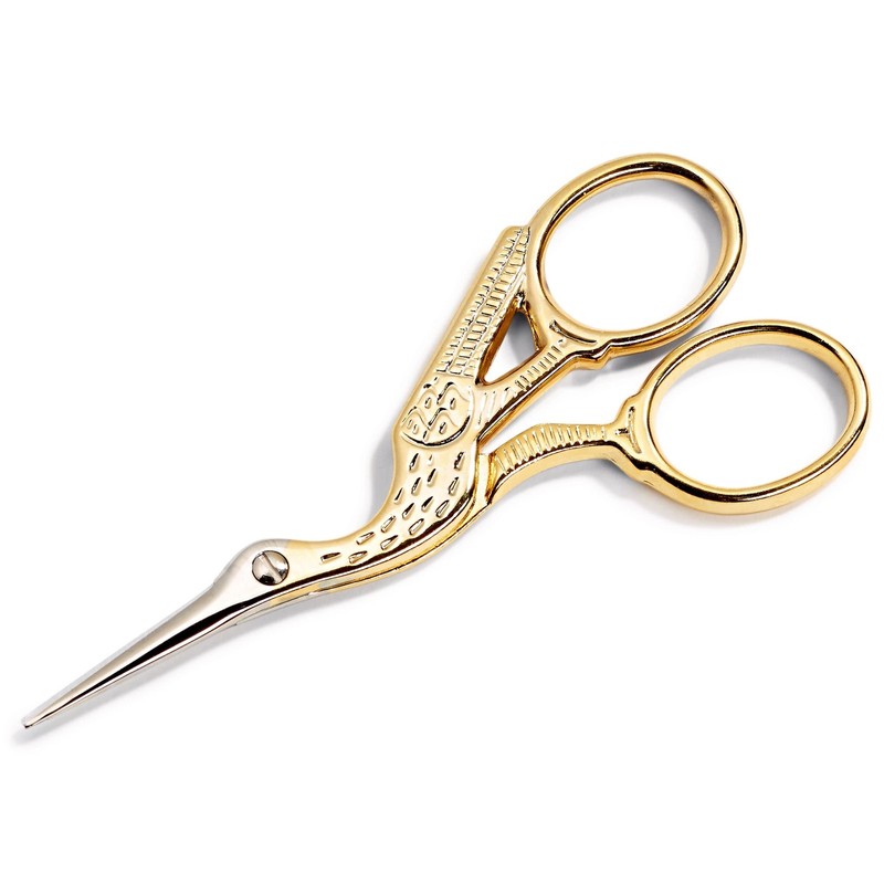 Prym 31/2″ Stork Embroidery Scissors, Gold