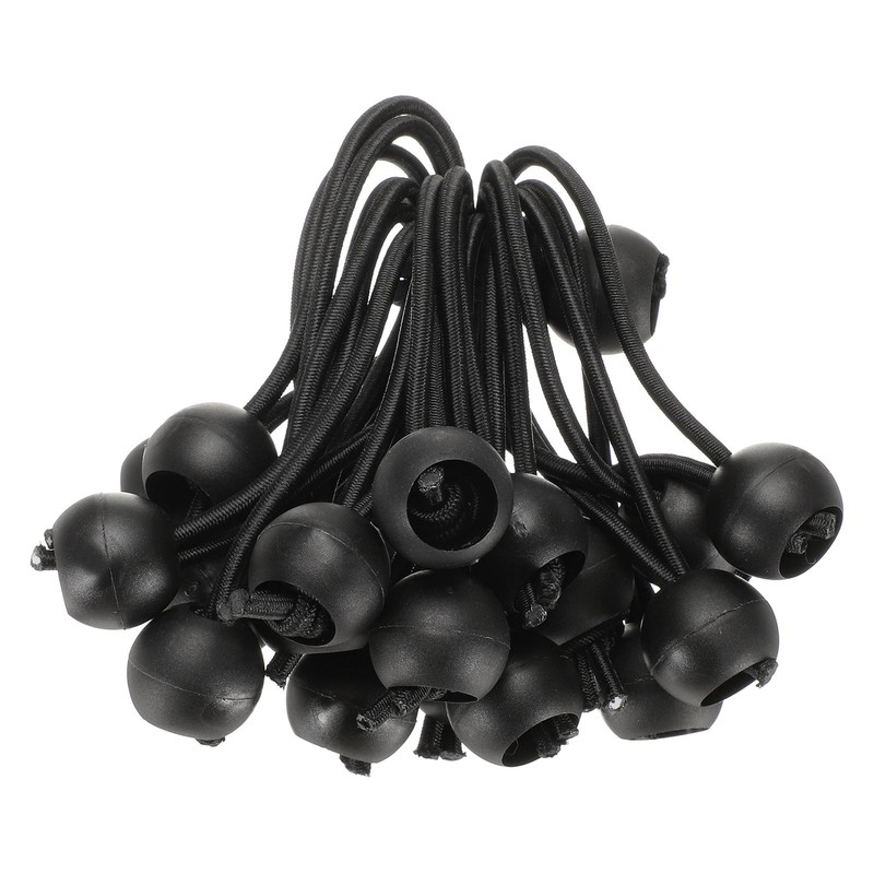 20Pcs Ball Bungee Cords 4″ Heavy Duty Bungee Cord Balls for Tent Holding, Black