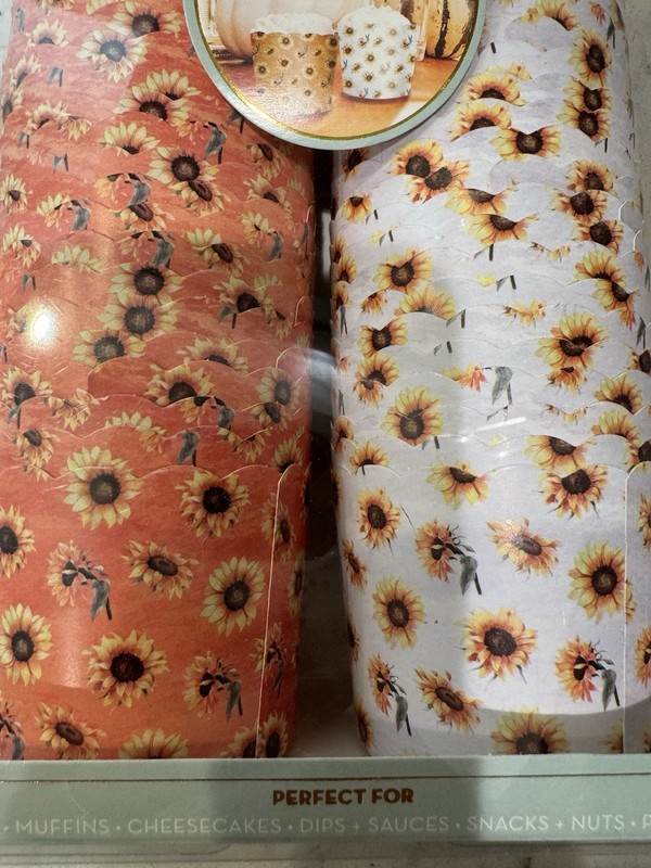Sunflower Themed Cupcake Baking Cups By Simply Baked 50 Count Brand New