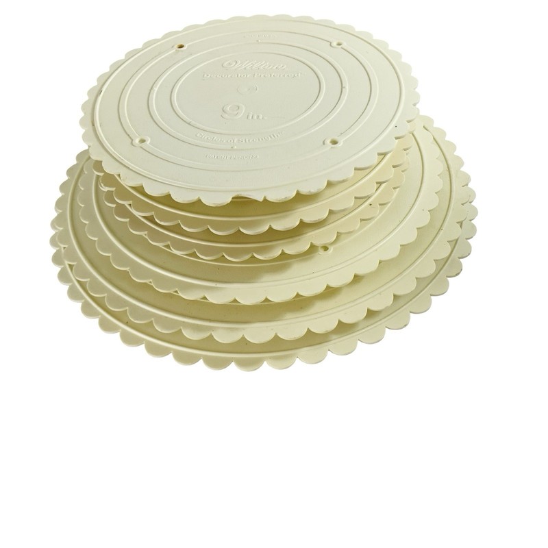 6 Wilton Cake Plates Tiers Assorted Sizes 3 9" 1 11" 1 13" 1 14" Vintage USA gallery