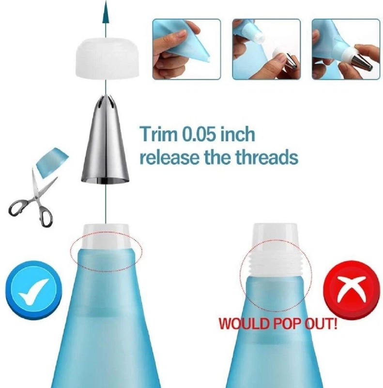 8pc Cake Decorating Kit Piping Bag Icing Tips Set for Cupcake Pastry Baking DIY gallery