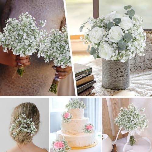 6pcs Artificial Baby's Breath Flowers 27.5in Faux Baby Breath Flowers White gallery