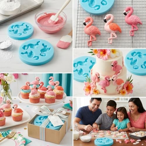 3D Flamingo Fondant Molds Flamingo Silicone Mold for Cake Decorating Style G gallery