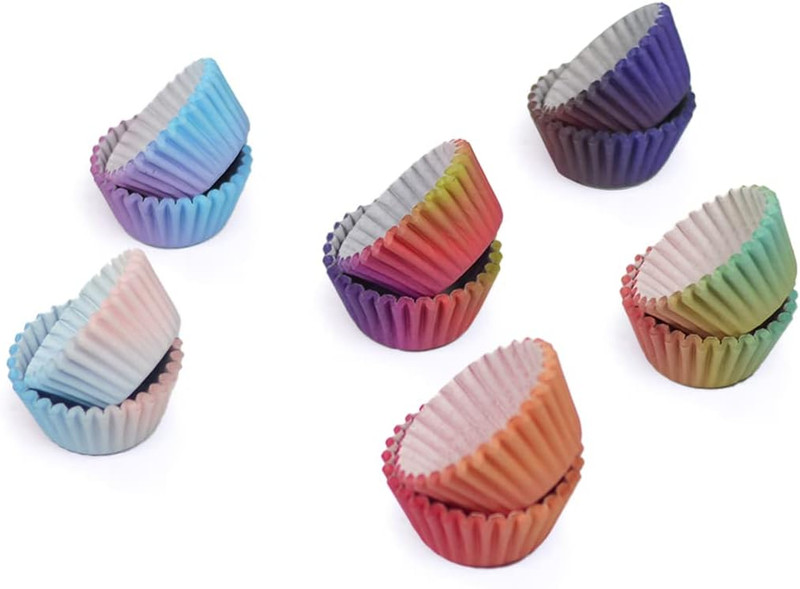 Mini Cupcake Liners Cupcake Cups 300-Count Food Grade Gradient Design Cupcake Pa gallery