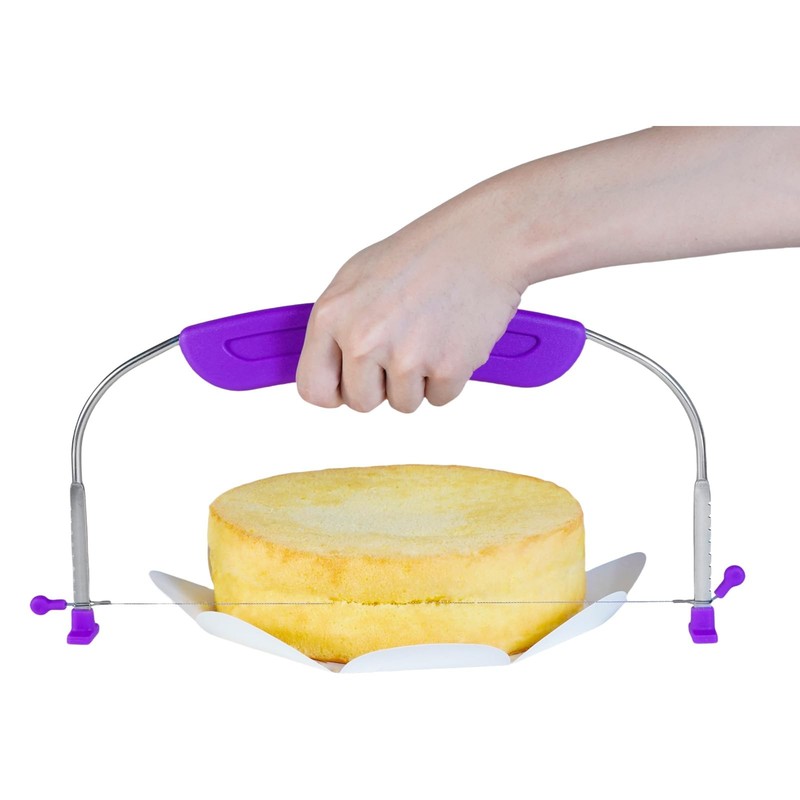 YAMHOHO Purple Cake Leveler Slicer 9Height Precision Stainless Steel Wire