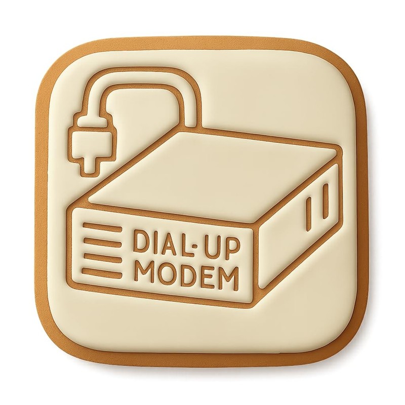 Y2K Nostalgia: Dial-Up Modem Cookie Cutter & Stamp, Fondant & Clay - 4x4 gallery