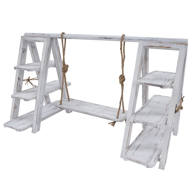 3-Tier Serving Ladder Stand White with Removable Trays for Cupcakes & Desserts gallery