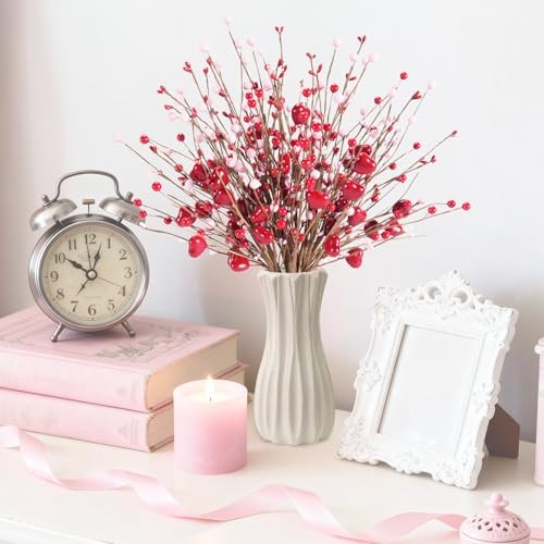 Valentines Day Decorations Valentine's Day Gifts 24 Pack Heart Shaped Berry Red gallery