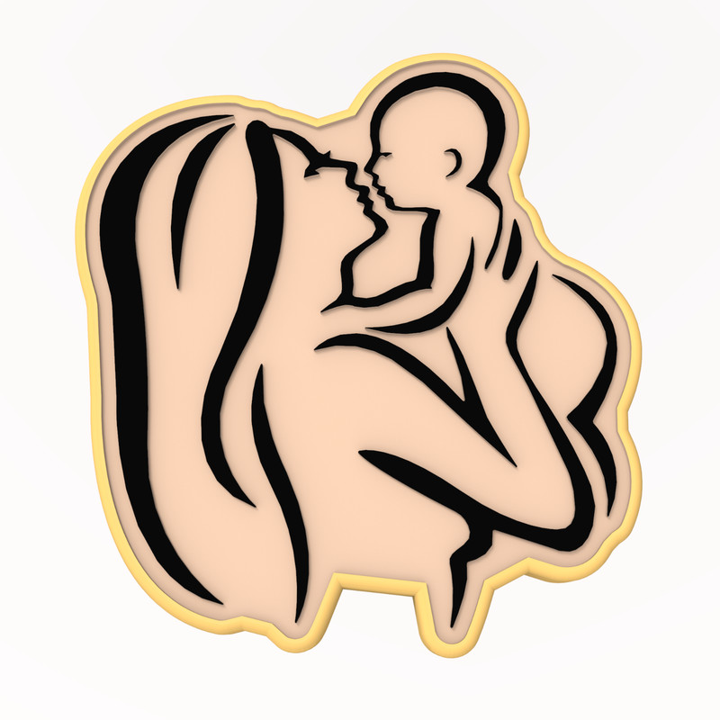 Mom and Baby Cookie Cutter & Stamp #3 | Mama Mother Infant Newborn Motherhood gallery