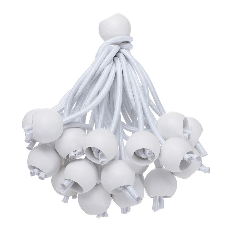 20Pcs Ball Bungee Cords 4″ Heavy Duty Bungee Cord Balls for Tent Holding, White
