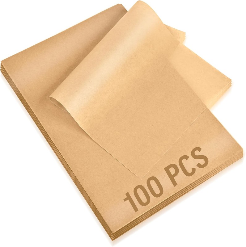 100Pcs Parchment Paper Sheets, 9×13 In Unbleached Parchment Paper for