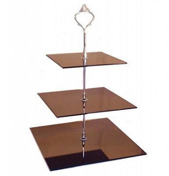 Three Tier Square Shaped Cake / High Tea Stands - Many colour choices gallery