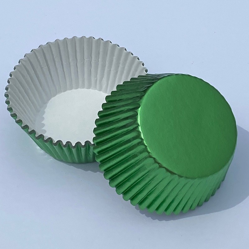Green Foil Cupcake Liner – STANDARD size | 50 count Baking Cups