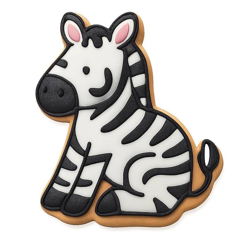 Sitting Zebra Cookie Cutter & Stamp, Fondant & Clay - 4x3.1 gallery