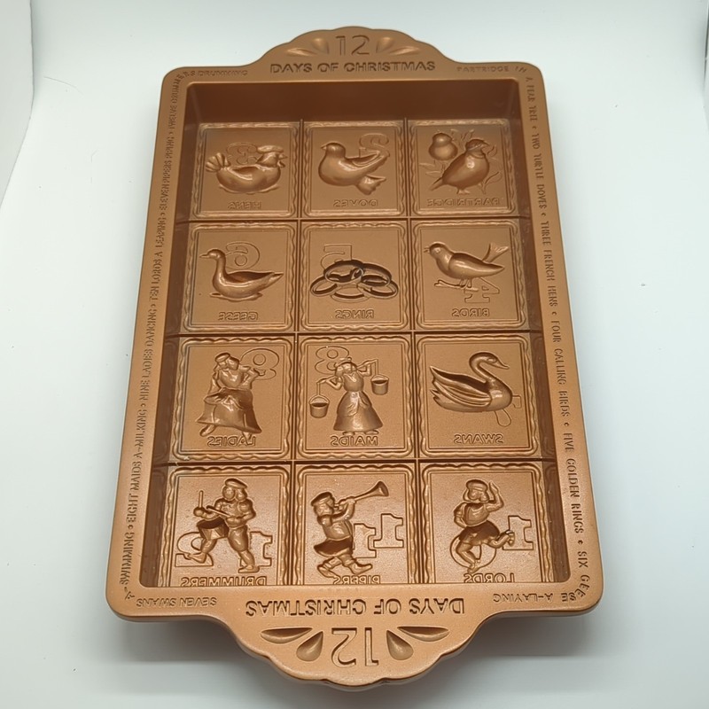 Chicago Metallic 12 Days of Christmas Non-Stick Chocolate Mold, 12 Holes 13" gallery