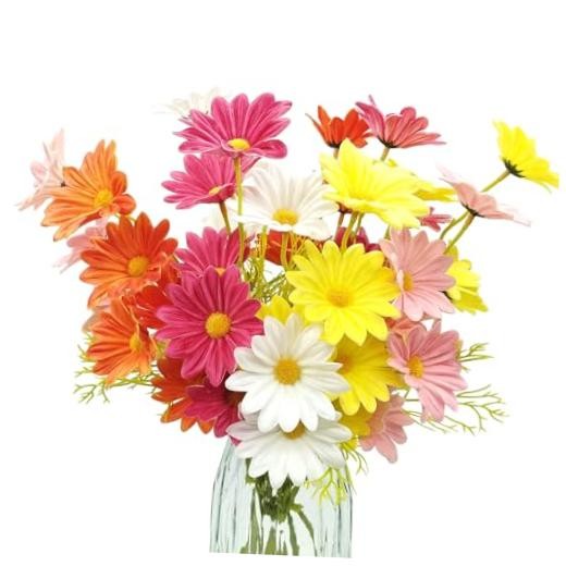 10 Bundles Artificial Daisy Flowers Colorful Real Touch Faux Daisies Fake gallery