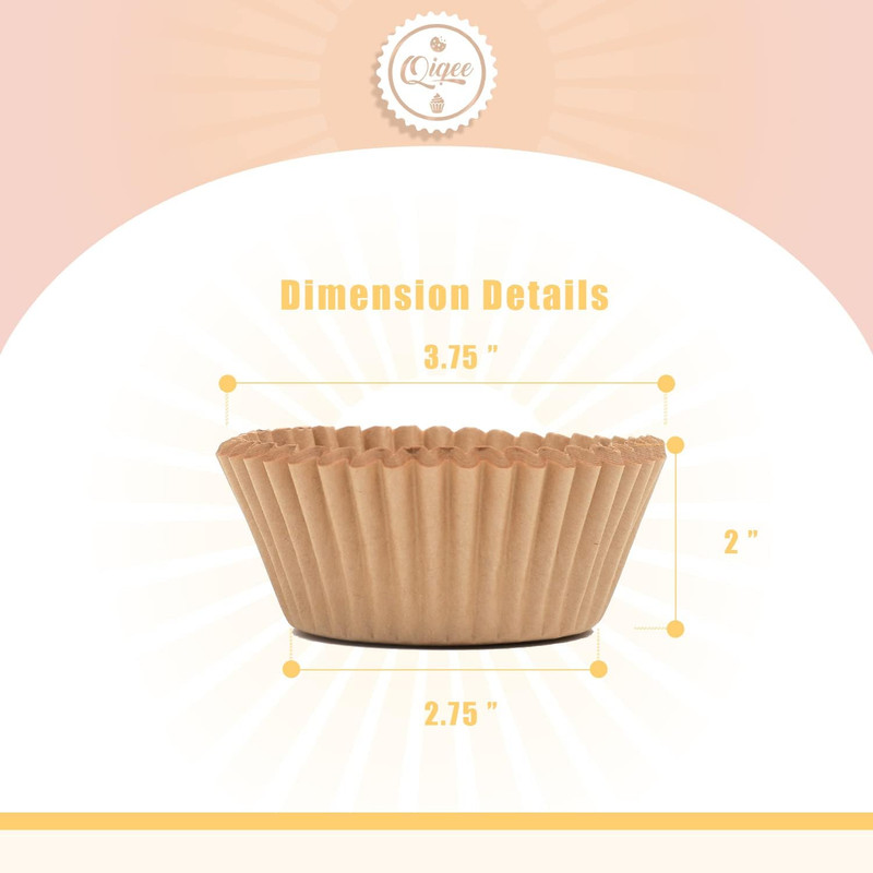 600 Count Large Size Cupcake Liners Natural Muffin Liners Food Grade Jumbo Bakin gallery